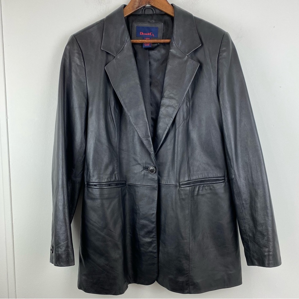 Denim & Co size Large Women’s Black Leather Jacket